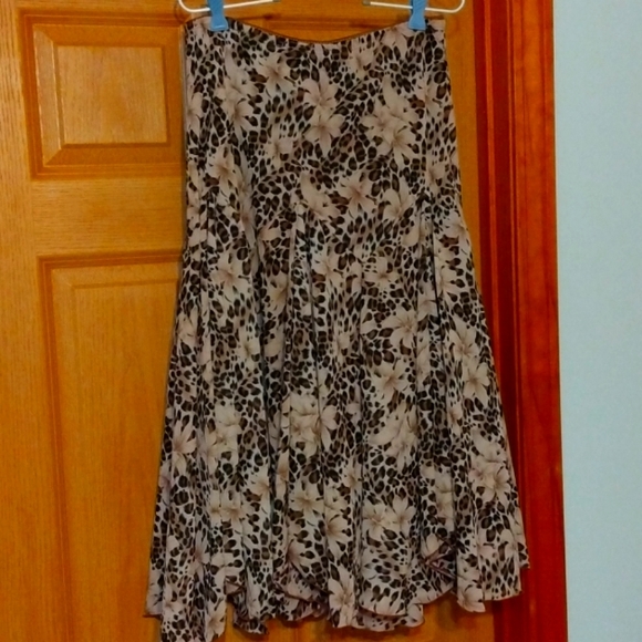 newsworthy Dresses & Skirts - Leopard print/floral midi skirt